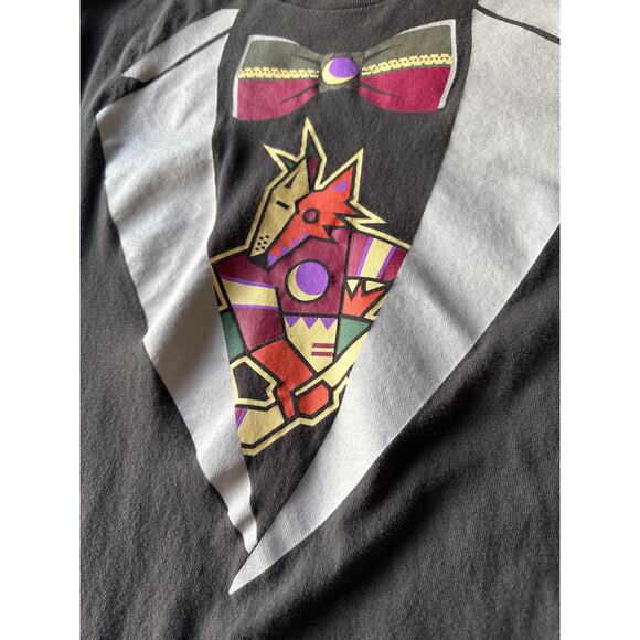 Vintage NHL Phoenix Coyotes Hockey Team Black M Delta Pro Weight Tuxedo T-shirt - Picture 3 of 6